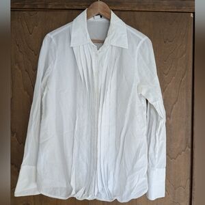 J. Crew sz Large white pleated dress shirt